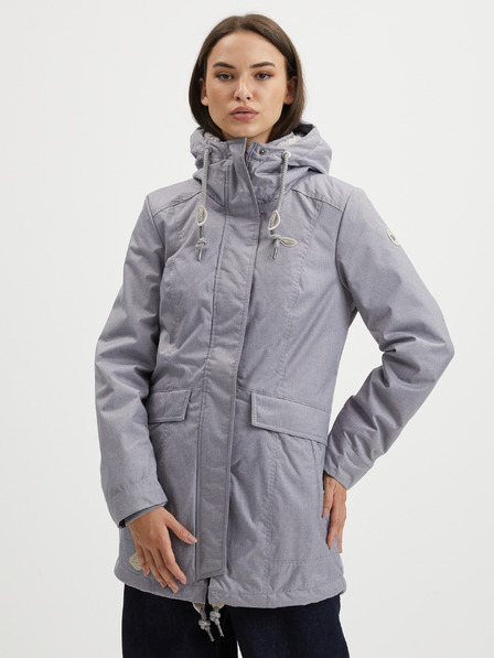 Ragwear Ragwear Tunned Siv ženski zimski plašč s kapuco