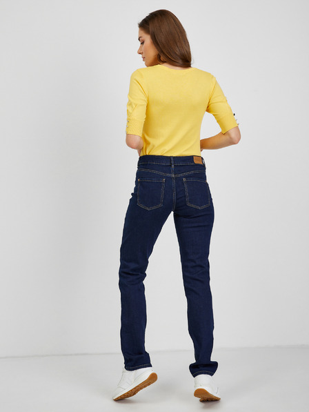 Orsay Temno modre ženske straight mid waist kavbojke ORSAY