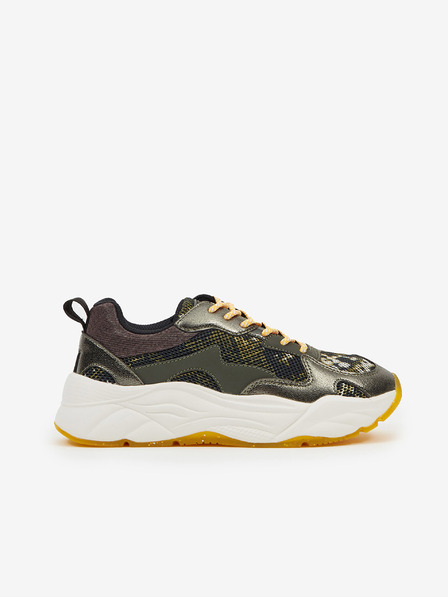 Scotch & Soda Temnozelene ženske vzorčaste superge Scotch & Soda Celest Sneaker Green Multi