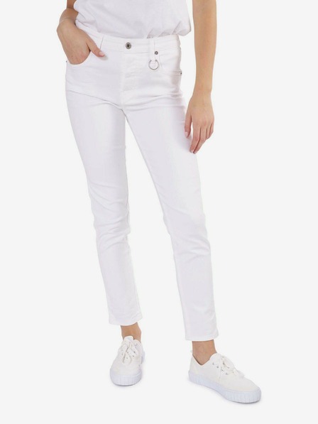 Diesel Bele Diesel Babhila ženske obrezane slim fit kavbojke