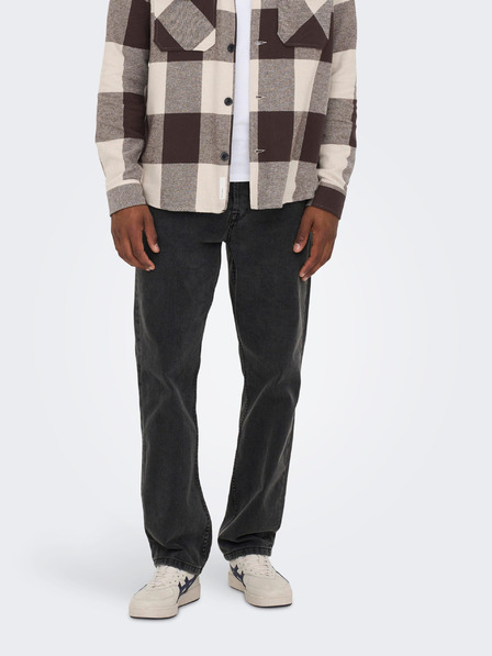 ONLY & SONS Črne kavbojke ravnega kroja ONLY & SONS Edge