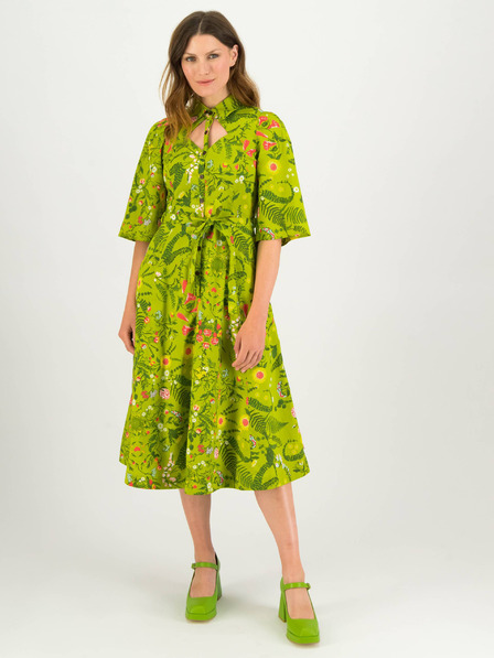 Blutsgeschwister Svetlo zelena ženska majica Blutsgeschwister Sneaky Diamond Floral Dress