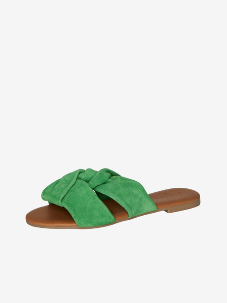 Pieces Zeleni ženski copati iz semiša Pieces Visana