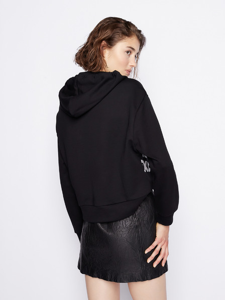 Armani Exchange Črna ženska majica s kapuco Armani Exchange