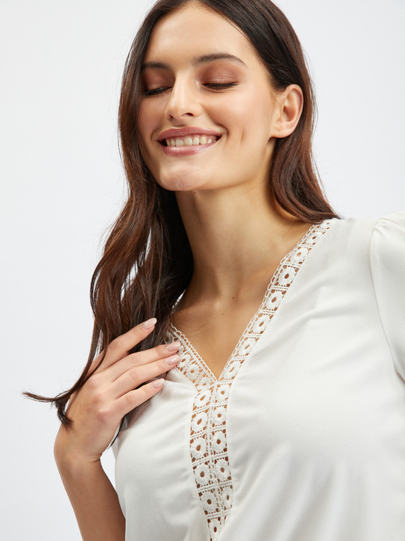 Orsay Bela ženska majica z okrasnimi detajli ORSAY