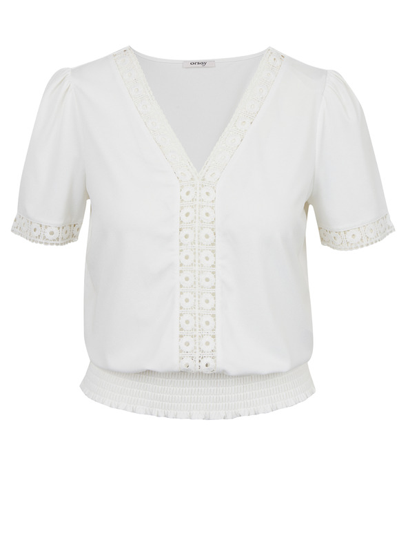 Orsay Bela ženska majica z okrasnimi detajli ORSAY