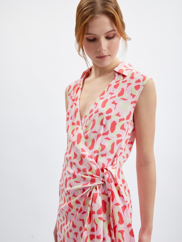 Orsay Rožnata ženska vzorčasta obleka ORSAY