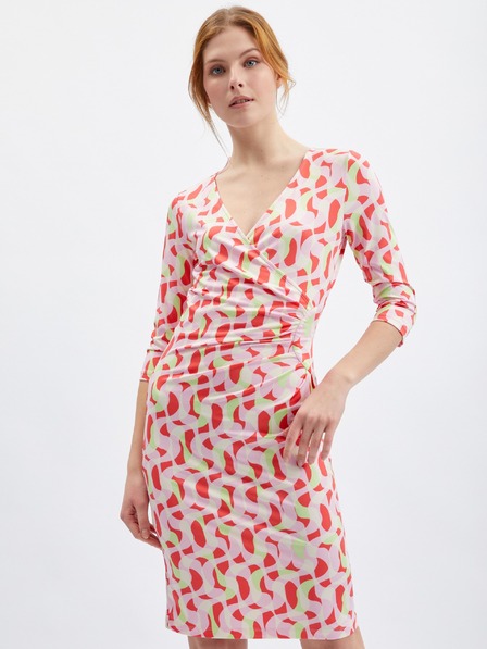 Orsay Rožnata ženska vzorčasta obleka ORSAY