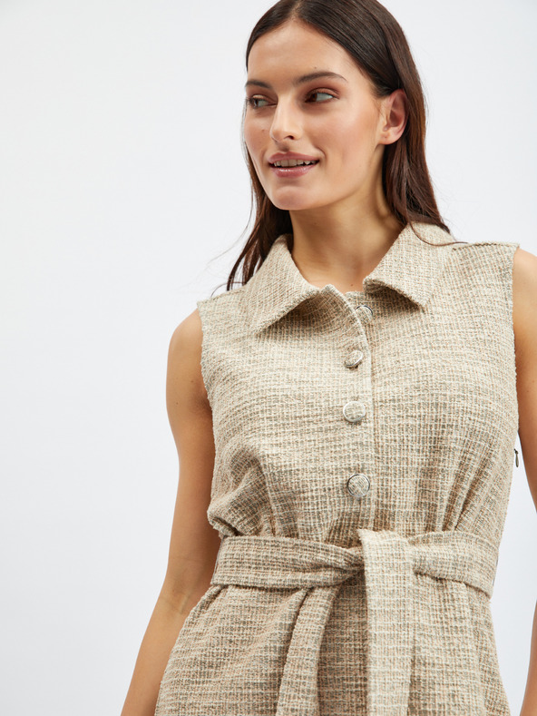 Orsay Svetlo rjava ženska progasta obleka ORSAY