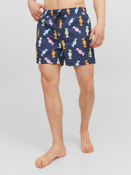 Jack & Jones Temno modre moške vzorčaste kopalke Jack & Jones Fiji
