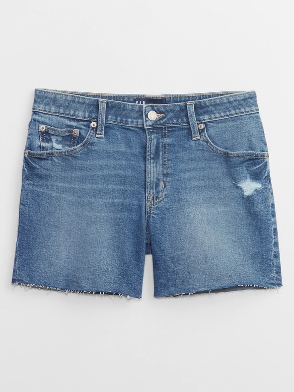 GAP Džínsové kraťasy Mid Rise Distressed GAP