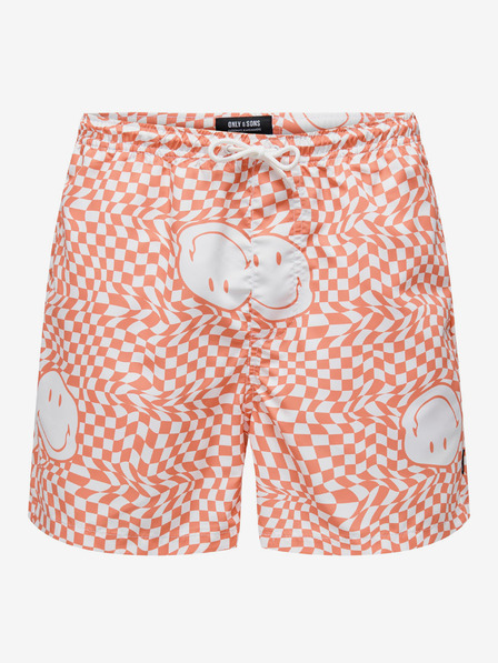 ONLY & SONS Oranžne moške vzorčaste kopalke ONLY & SONS Ted