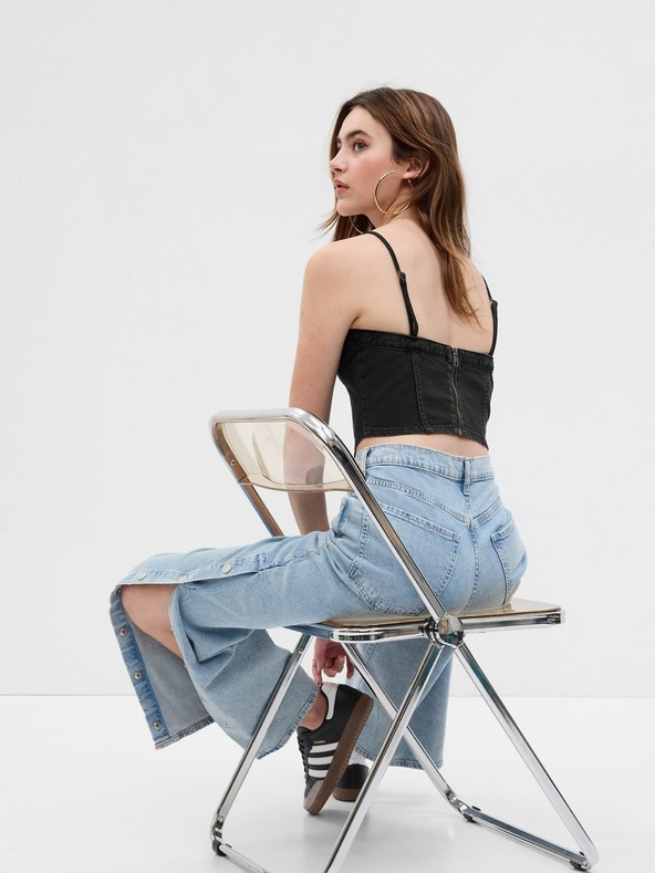 GAP Džínsový korzetový crop top GAP