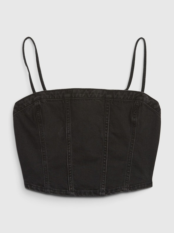 GAP Džínsový korzetový crop top GAP