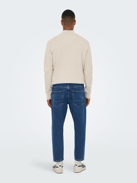 ONLY & SONS Modre moške kavbojke ravnega kroja ONLY & SONS Savi