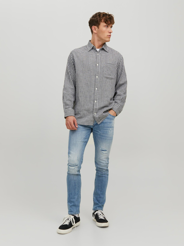 Jack & Jones Modre moške kavbojke tankega kroja Jack & Jones Glenn