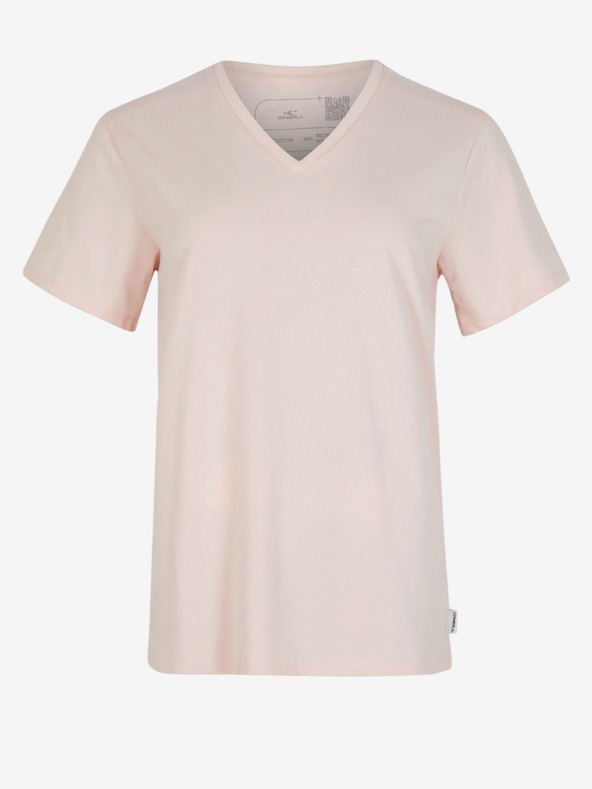 O'Neill Bež ženska majica O'Neill ESSENTIALS V-NECK T-SHIRT z osnovnim izrezom v obliki črke V