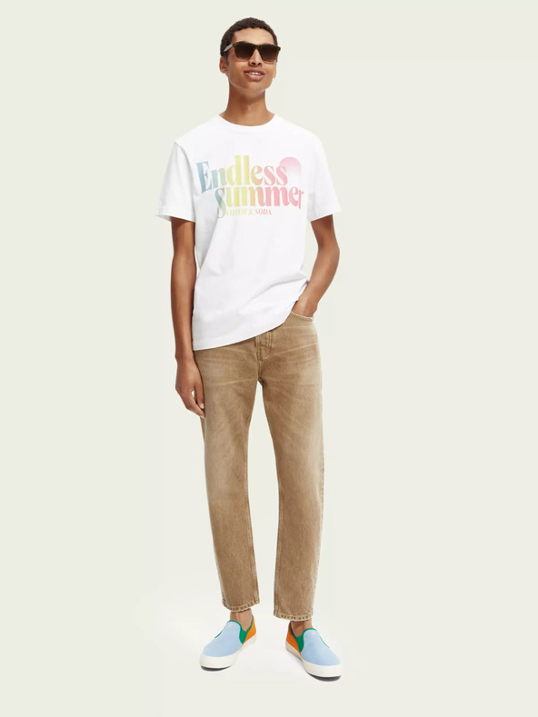 Scotch & Soda bež moške kavbojke ravnega kroja Scotch & Soda