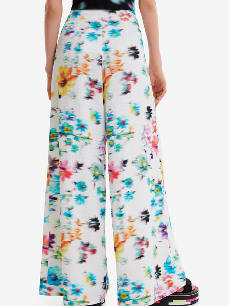 Desigual Bele Desigual Daniela ženske hlače s cvetjem