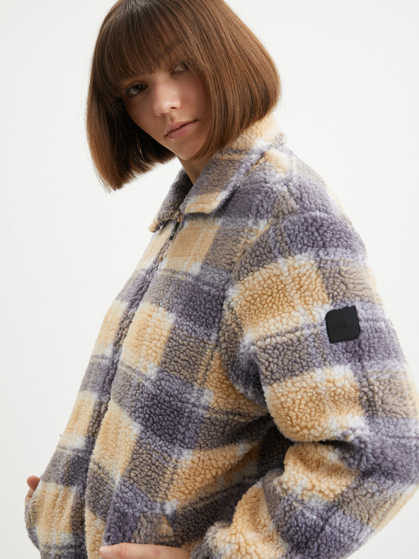 O'Neill Siva in oranžna jopa iz flisa z zapenjanjem na zadrgo O'Neill Check