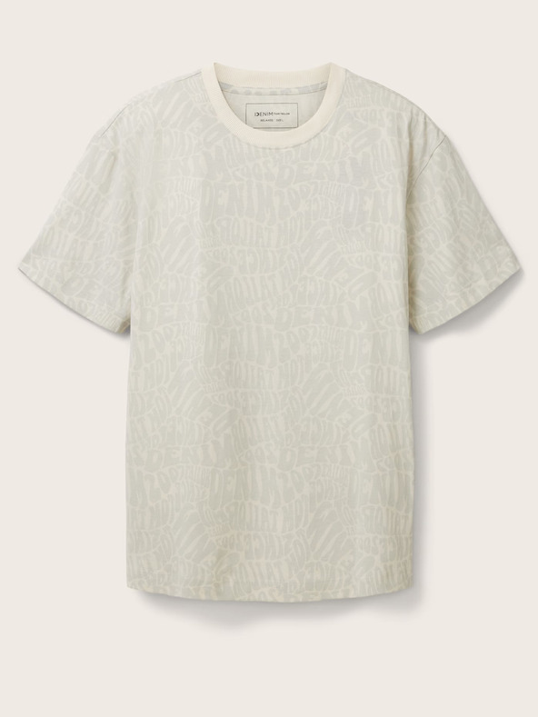 Tom Tailor Denim Kremasta moška vzorčasta majica Tom Tailor Denim