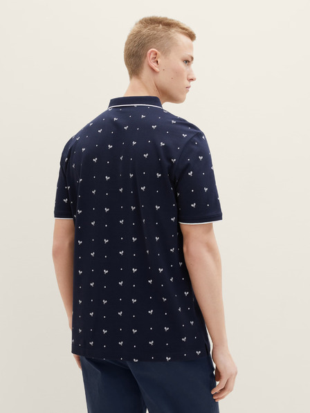 Tom Tailor Denim Temno modra moška vzorčasta polo majica Tom Tailor Denim