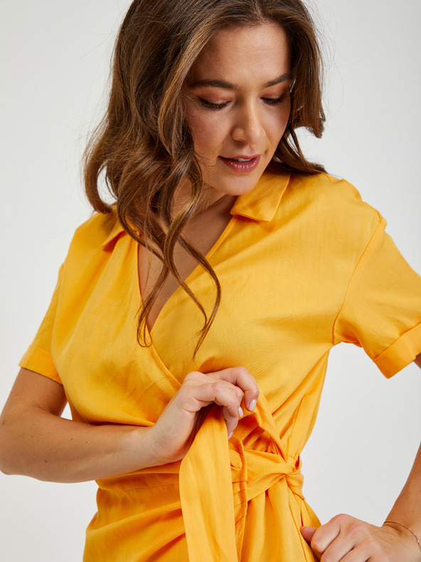 Orsay Rumeni ženski pregrinjalni kombinezon z примесью lana ORSAY