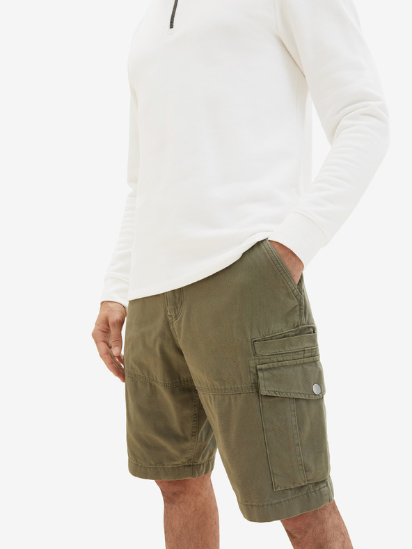 Tom Tailor Kaki moške kratke hlače z žepi Tom Tailor