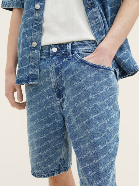 Tom Tailor Denim Modre moške kratke hlače iz džinsa z vzorcem Tom Tailor Denim
