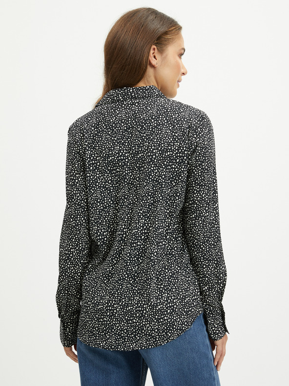 Jacqueline de Yong Črna ženska srajca s pikami JDY Caine