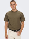 ONLY & SONS Rjava osnovna majica ONLY & SONS Fred