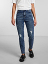 Pieces Modre ženske raztrgane kavbojke mom fit Pieces Kesia