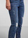 Pieces Modre ženske raztrgane kavbojke mom fit Pieces Kesia