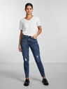 Pieces Modre ženske raztrgane kavbojke mom fit Pieces Kesia