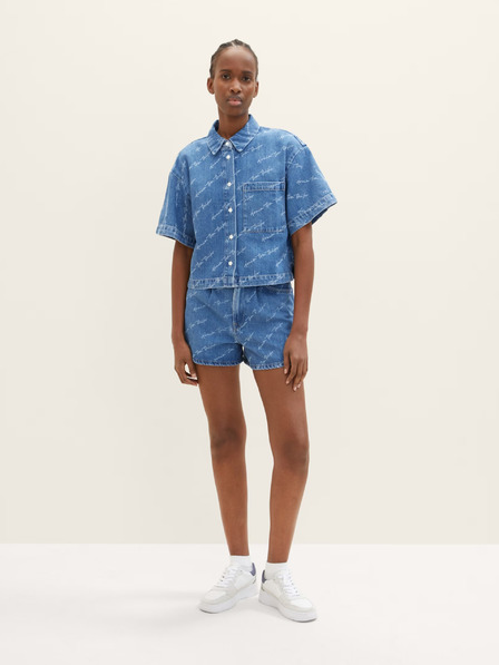 Tom Tailor Denim Modre ženske kratke hlače iz džinsa z vzorcem Tom Tailor Denim