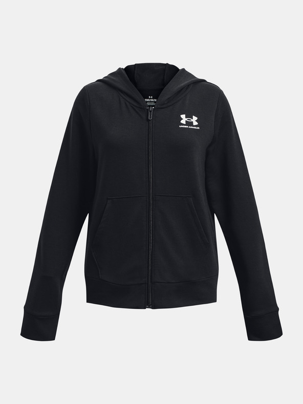 Under Armour Dekliški pulover Under Armour UA Rival Terry FZ Hoodie-BLK
