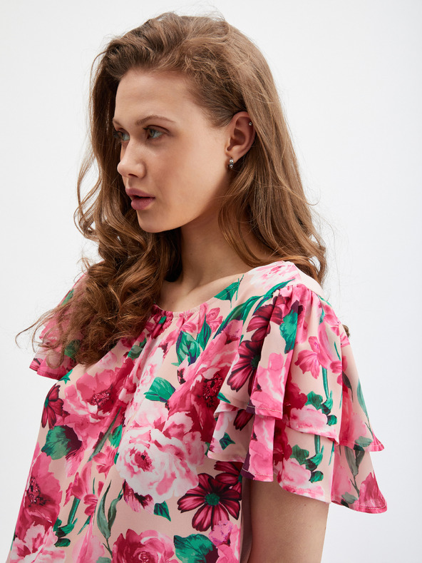 Orsay Rožnata ženska cvetlična bluza ORSAY