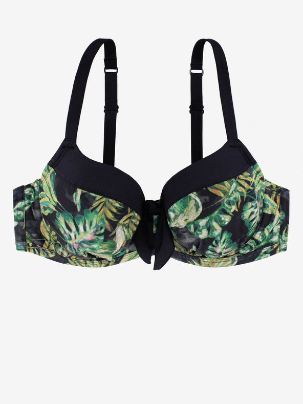 DORINA Črno-zelena majica ženskih kopalk z vzorcem DORINA Kano