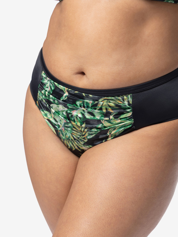 DORINA Zeleno-črni ženski spodnji del kopalk z vzorcem DORINA Kano