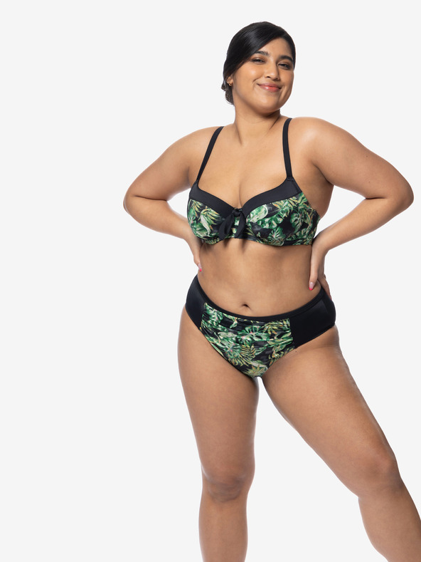 DORINA Zeleno-črni ženski spodnji del kopalk z vzorcem DORINA Kano