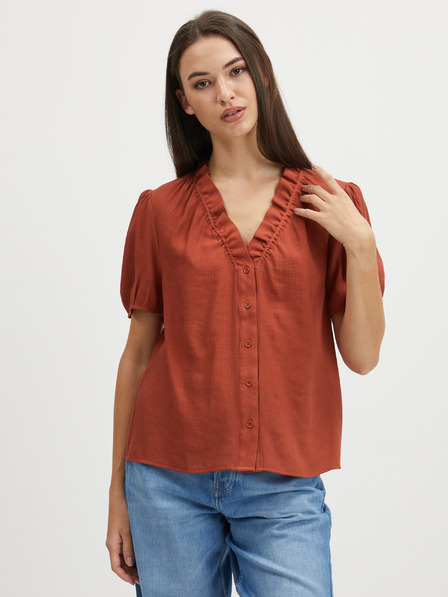 Pieces Rjava bluza Pieces Lynwen