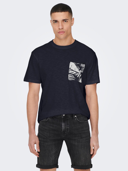 ONLY & SONS Temno modra moška majica ONLY & SONS Perry