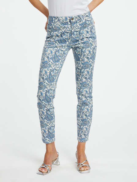 Orsay Modre ženske vzorčaste slim fit kavbojke ORSAY