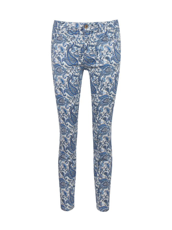 Orsay Modre ženske vzorčaste slim fit kavbojke ORSAY