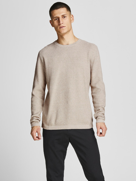 Jack & Jones Bežov pulover Jack & Jones Gustav