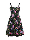 Orsay Črna ženska cvetlična obleka ORSAY