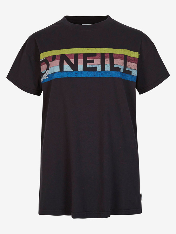 O'Neill Črna ženska majica s potiskom O'Neill CONNECTIVE GRAPHIC LONG TSHIRT