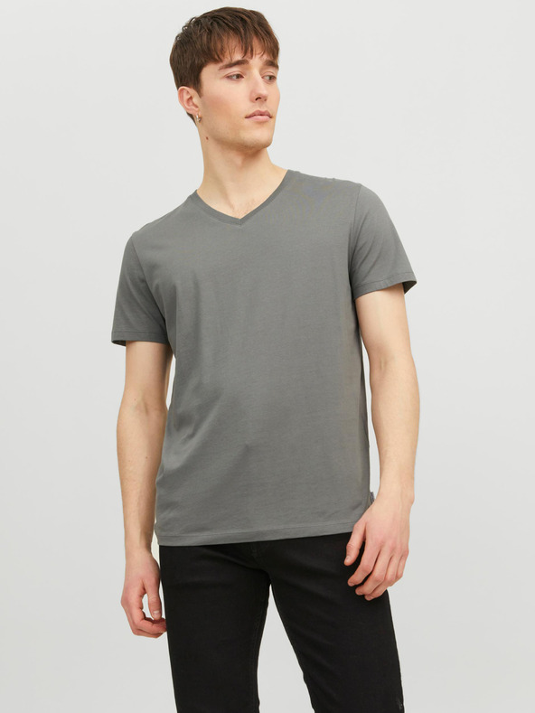 Jack & Jones Siva moška osnovna majica Jack & Jones Organic