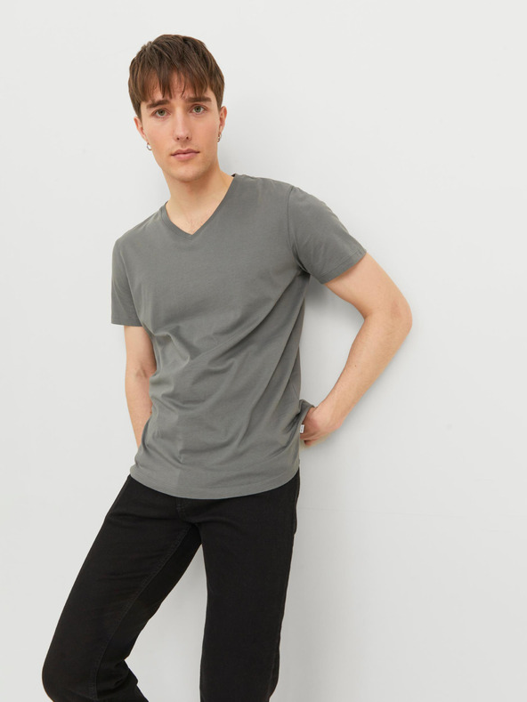 Jack & Jones Siva moška osnovna majica Jack & Jones Organic