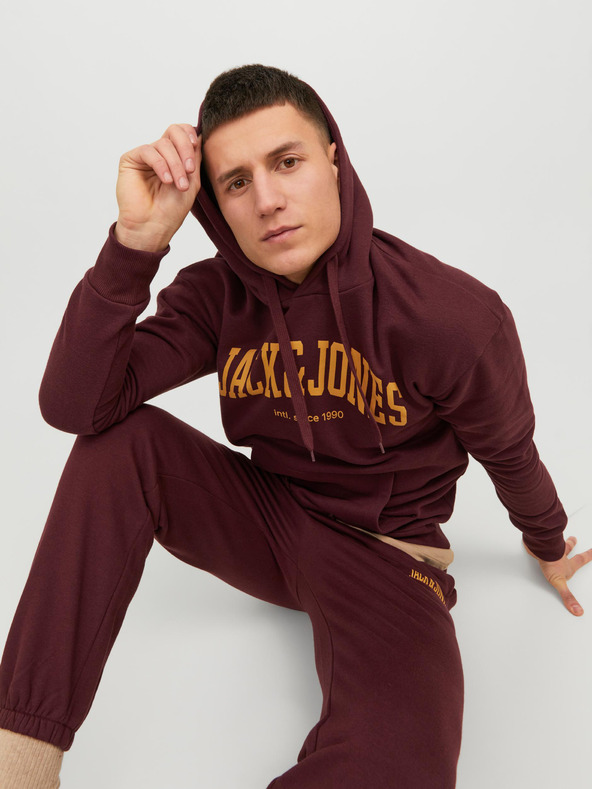 Jack & Jones Jack & Jones Josh moška kapuca v bordo barvi